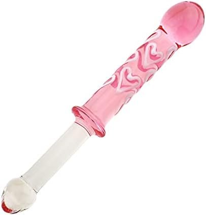 Wowlife Double-Ended Crystal Dildos Glass Pleasure Wand Anal Plug - Pink Style Series (Style B)