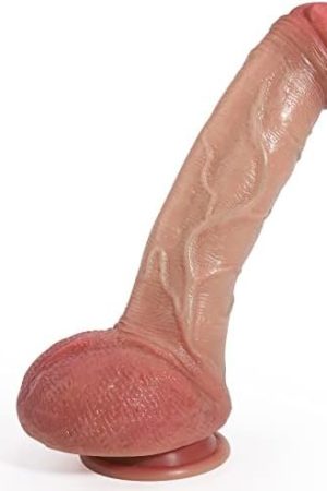 Realistic Dildo With Ultra-Dimensional Texture, 10" Silicone Dildos With Suction Cup For Hands-Free Play, Big Glans Thick Anal Dildo For Women Men G Spot Stimulator With Curved Shaft And Balls