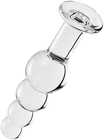 Glass Anal Beads, Crystal Butt Plug Personal Massage With Graduated Beads For Couple Lover (Clear) - Image 3