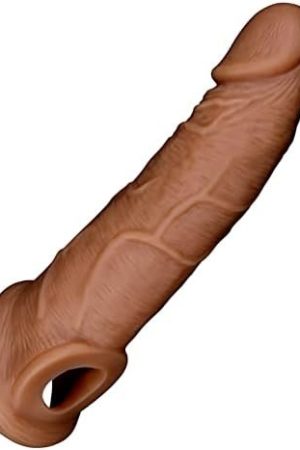 Reusable Penis Sleeve Extender Sex Toy Liquid Silicone Penis Extender Realistic Textured Cock Extender For Men & Couple Enlarge Thicken Penis Enlarger Cock Enlarger Delay Ejaculation Penis Extension