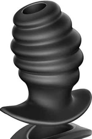 Anal Plug Hollow Ribbed Butt Plug Trainer For Comfortable Wear Hive Ass Tunnel Prostate Massager Sex Toy With Curved Base For Women Men Black Tjijp (X-Large)