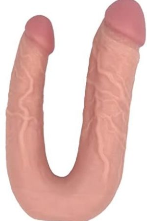 Realistic Double-Ended Dildo, Soft Double Sided Dildos Waterproof With Curved Shaft Adult Toy For Women/Men/Gay Flesh