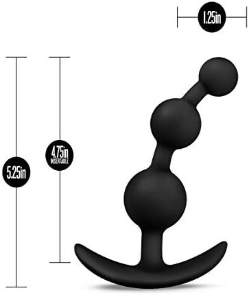 Blush Anal Adventures Platinum - Small Anal Beads Butt Plug - Soft Platinum Puria Silicone - Ultrasilk Smooth - Anchortech Design Stays Comfortably Securely In Place - Sex Toy For Men Women - Black - Image 3