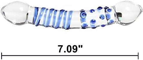 Aptitan 7.1" Double Ended Glass Dildo Crystal Penis Female Masturbation Sex Pleasure Wand Anal Butt Plug - Image 2