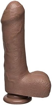 Doc Johnson The D - Uncut D - 7 Inch With Balls - Firmskyn - 7" Long And 1.75" Wide - Suction Cup Base - O-Ring Harness Compatible Dildo, Caramel