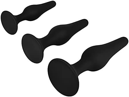Eis Teardrop Silicone Anal Plug Set Of 3 - Silicone Butt Plug With Suction Cup, 3 Different Sizes, Narrow Tip, Conical Shape, Wide Base - Suitable For Anal Training (3.7 Inches - 5.7 Inches) - Image 3