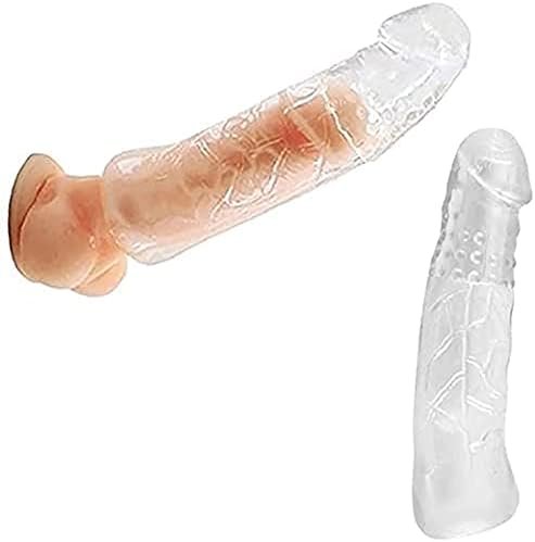 New 229 Soft Realistic Sleeve Extender Sheath Men Men Enhancement Extender Sleeves Color: Transparent - Image 3