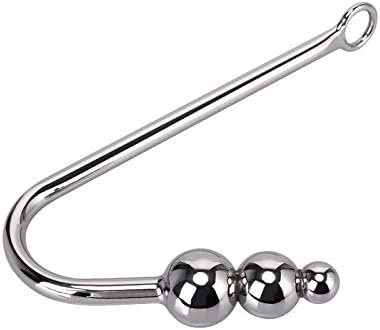 Beauty7 Premium Stainless Steel Anal Hook Bondage Hook With 1.2" Double Ball End For Bdsm Rope Anus Butt Plug Hook Unisex Fetish Game Sex Toy