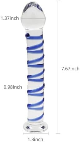 Glass Dildo, 7.67 Inch Crystal Anal Butt Plug Unisex Pleasure Wand For Men Women - Image 2