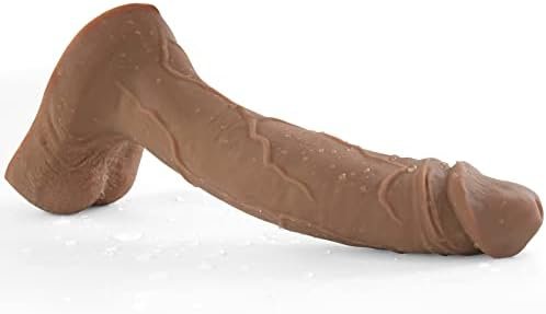 Huge Dildo, 9 Inch Realistic Dildo Feels Like Skin, Dual Density Liquid Silicone Dildo With Unique Suction Cup, Big Size Anal Dildo Adult Sex Toy For Women Men Couple (Beige) - Image 2