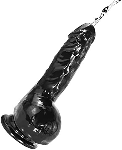 Squirting Dildo,8 In Black Dildo With Strong Suction Cup For Hands-Free Play, Sex Toys For Women