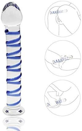 Glass Dildo, 7.67 Inch Crystal Anal Butt Plug Unisex Pleasure Wand For Men Women