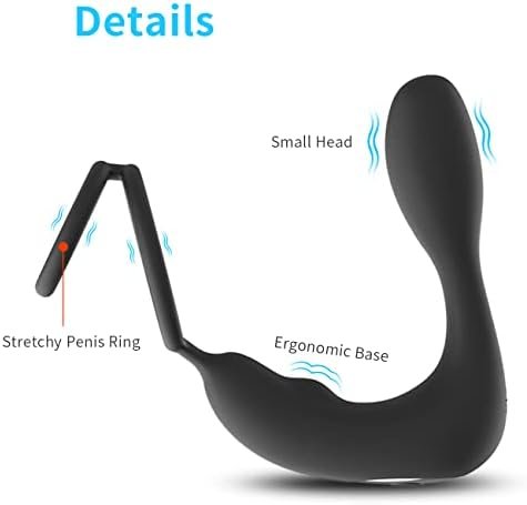 Powerful Anal Vibrator With 12 Vibration Modes, Adult Couple Sex Toy, Vibrating Prostate Massager With Dual Rings, Remote Control Anal Plug, Black Color - Image 3