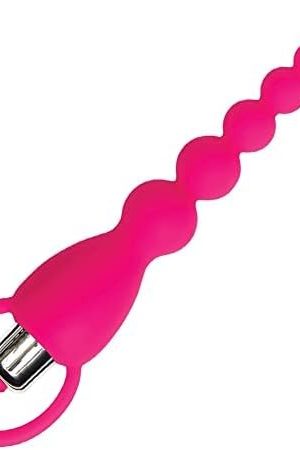 Ousandy Vibrating Anal Beads Plug Booty Bliss Waterproof Silicone Butt Plug With Removable Bullet Vibrator 7.75โ Total Length, 6โ Insertable (Pink)