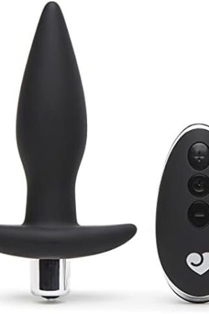 Lovehoney Booty Shaker Vibrating Butt Plug - 4 Inch Silicone Anal Plug - With Remote Control & Waterproof - Black