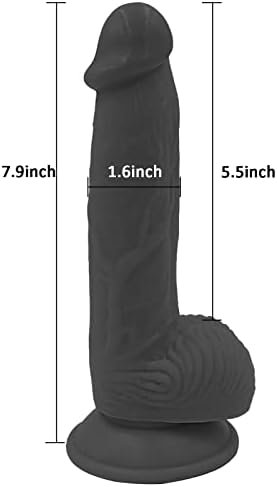Realistic Lifelike Dildo For Beginners, 8 Inch Dildos With Suction Cup Hands-Free Play, Black - Image 2