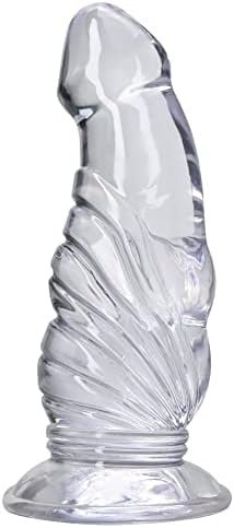 Realistic Silicone Dildo With Powerful Suction Cups, 7.6 Inch Big Penis Dildo Anal Toys For Women Men Butt Plug Masturbator Anal Dildo G-Spot Clit Vagina Stimulator Sex Toy Transparent