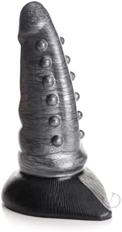 Xr Brands Creature Cocks Beastly Tapered Bumpy Silicone Dildo, Grey, Ag878 - Image 2