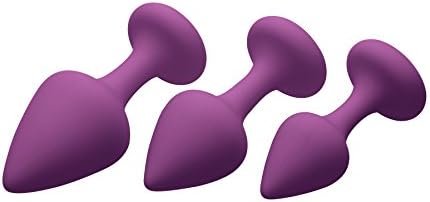 Frisky Purple Pleasures 3 Piece Silicone Anal Plugs