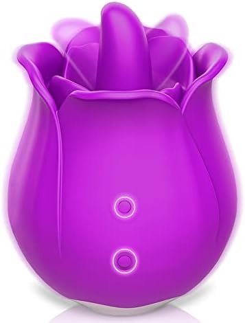Rose Toy Vibrator For Women, Visetoyz Tongue Licking Mini Clitoral Vibrator Stimulator With 9 Vibrating Pleasure For Clitoris & Nipple Stimulation, Adult Sex Toys & Games For Women Couples
