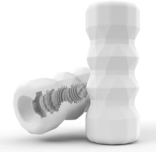 Male Masturbator Cup,3D Realistic Pocket Pussy Sleeve For Realistic Pocket Pussy Stroker Textured Reusable Soft Stretchy Adult Men Sex Toys,Diamond White