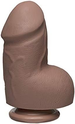 Doc Johnson The D - Fat D - 6 Inch With Balls - Firmskyn - 6.25" Long And 2.75" Wide - Strong Suction Cup Base - O-Ring Harness Compatible Dildo, Caramel