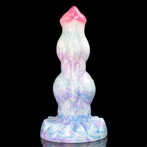 Frrdei Soft Dragon Dildo Thick, 9.05In Silicone Dildos G Spot, Large Adult Sex Toys Women Men Realistic Real Big Dog Dildo Tip Head Suction Cup Colorful, Blue,White,Green,Pink,Purple, 1.0 Count - Image 3
