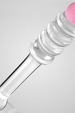 Glass Dildo G-Spot Wand Anal Beads Butt Plug With Pink Head Dual Ended P-Spot Stimulator Fetish Prostate Massager Masturbation Sex Toy For Men Women Tjijp