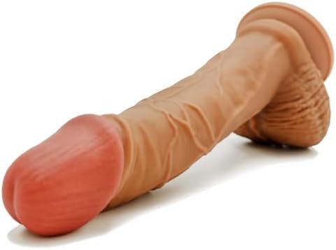 7.5 Inch G-Spot And Realistic Dildos Feels Like Skin, Medical Silicone, Red-Brown Dildo With Suction Cup, Adult Sex Toys For Women