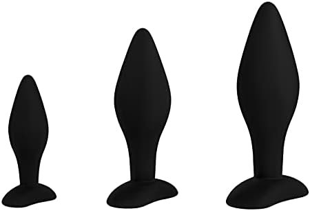 Eis Anal Plug Set Of 3 - Silicone Butt Plug, Increasing Length And Diameter, Narrow Tip, Conical Shape, Wide Base, Anal Training - Suitable For Beginners And Connoisseurs (3.7 Inches - 5.7 Inches)