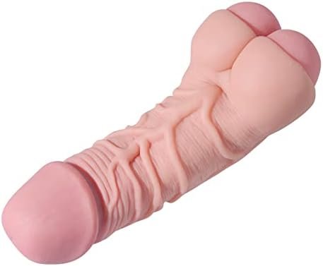 Realistic Dildo Pocket Pussy Masturbators Adult Sex Toy Stimulator With 3D Textured Mini Ass Anal, Soft Lifelike Clitoris Vaginal G-Spot Penis Dildos For Male Women Beige - Image 2