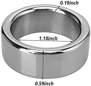 Fst Stainless Steel Cock Ring Male Delaying Ejaculation Penis Ring, 1.18'' - Image 2
