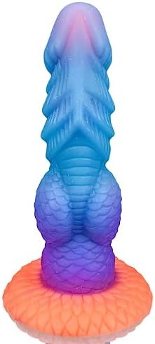 8.1" Dragon Dildo Silicone Monster Dildo, Luminous Fantasy Dildo Soft Knot Dildo Suction Cup Dildo, Realistic Thick Dildo Alien Huge Dildo, Glow In The Dark Dildo, Adult Toys For Women Men