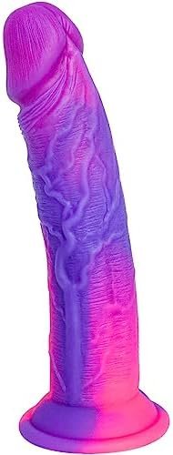 Liquid Silicone Realistic Anal Dildo With Strong Suction Cup For Hand-Free Play, 8 Inch Soft G Spot Dildo For Women Men Lesbians, Realistic Lifelike Penis Pink Thick Dildo Adult Sex Toys For Couples