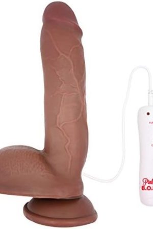 Vibrating Realistic Suction Cup Dildo - Thick Veined Shaft 10 Functions Of Vibration Adult Sex Toy - G Spot And Vaginal Stimulator For Powerful Orgasms - Brown