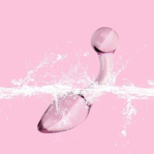 Luxury Crystal Anal Plug Prostate Massage G Spot Fetish Butt Plug Smooth Glass Pleasure Orgasm, Rose Pink
