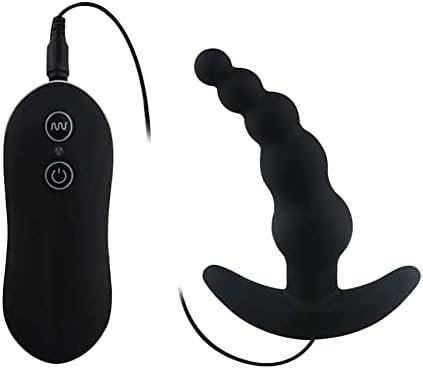 Erun Vibrating Anal Beads Butt Plug๏ผMulti-Frequency Door Anal Plug Vibrator Remote Control Backyard Fun Pull Bead Electric Expander Powerful Wired Couple