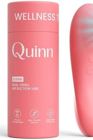 Quinn Wellness Adult Sex Toy Cloud - Dual-Sided Suction Vibrator - 10 Clit Sucking Patterns & 7 Modes, 3 Speeds Tail - Clitoral Stimulator For Women - Rechargeable Waterproof Sexual Massager - Peach