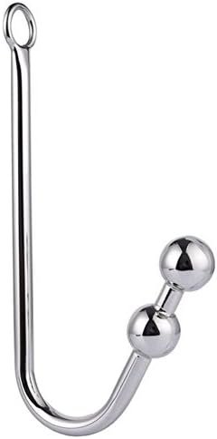 Anal Hook, Stainless Steel Double Balls Rope Hook With Ring, Bondage Fetish Toy For Unisex Adult