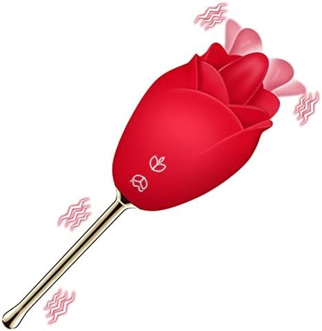 Rosenine Rose Sex Toy Vibrator For Women, 2 In 1 With 9 Vibration Modes, G Spot And Clitoral Vibrator, Rose Sex Stimulator For Women, Adult Sex Toys, Nipple Sucker Oral Sex Vibrating Masturbator.