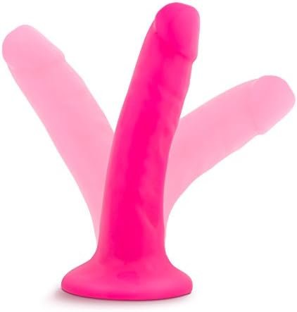 Blush Neo Sensa Feel Dual Density Super Soft Squishy 6 Inch Cup Realistic Suction Cup Dildo - Neon Pink - Image 3