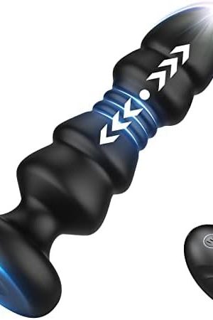 Thrusting Anal Vibrator - Anal Sex Toy Remote Control Vibrating Butt Plug G Spot Vibrator, Anal Plug Vibrator With 5 Vibrating & Thrusting Modes Prostate Massager For Male And Female
