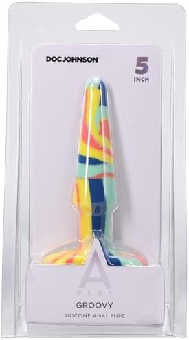 Doc Johnson A-Play - Groovy - Silicone Anal Plug - 5 Inch (1.25 Inches Wide), Sunrise - Image 3