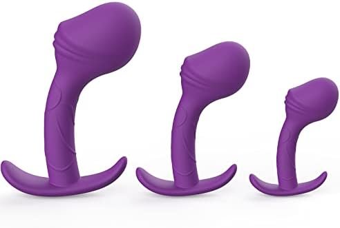 Anal Plug Training Sets,Xinbale Butt Plug Trainer Kit For Comfortable Long-Term Wear, Pack Of 3 Silicone Anal Plugs Training Set With Flared Base Prostate Sex Toys For Beginners Advanced Users Green - Image 3