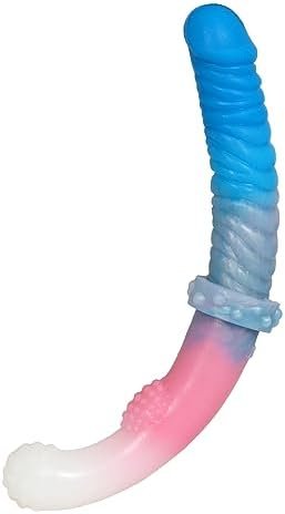 Double Ended Dildo, 11.4 Inch Flexible Liquid Silicone Double Dong Realistic Penis Female Anal Vaginal Stimulator Adult Sex Toys For Women Lesbians