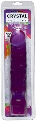 Doc Johnson Crystal Jellies - Thick 12 Inch Big Boy Dildo - For Adults Only, Purple - Image 2