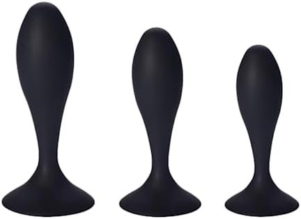 Anal Butt Plug 3Pcs Silicone Anal Plug Set For Beginner, Butt Plug Training With Strong Suction Cup Base, Prostate Massager Anal G-Spot Adult Sexy Toys Butt Plugs For Women Man And Couples