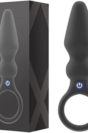 Vibrating Silicone Butt Plug – Silicone Pleasure Stick For Adults – 20 Sensational Vibration Settings – Ridged Tool With Humps & Bumps – Discreet Experimental Handheld Device