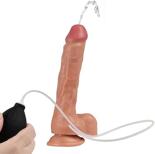 Realistic Silicone Dildo, Human Body Safety Material Simulation Skin, With Strong Suction Cup Can Spray Water To Simulate, Suitable For Female Men And Gay Beginners