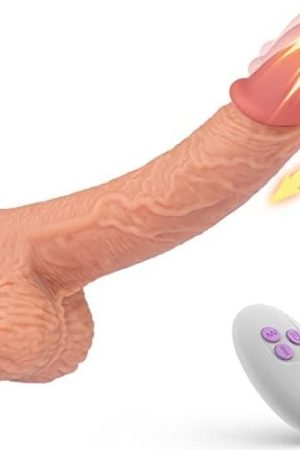 9 Inch Thrusting Dildo Vibrator Sex Toys For Women, Vibrator Adult Sex Toys Realistic Vibrating Dildos With 3 Thrusting & Rotating Actions 5 Vibrations, Sex Toys For Women And Men Anal Play Flesh